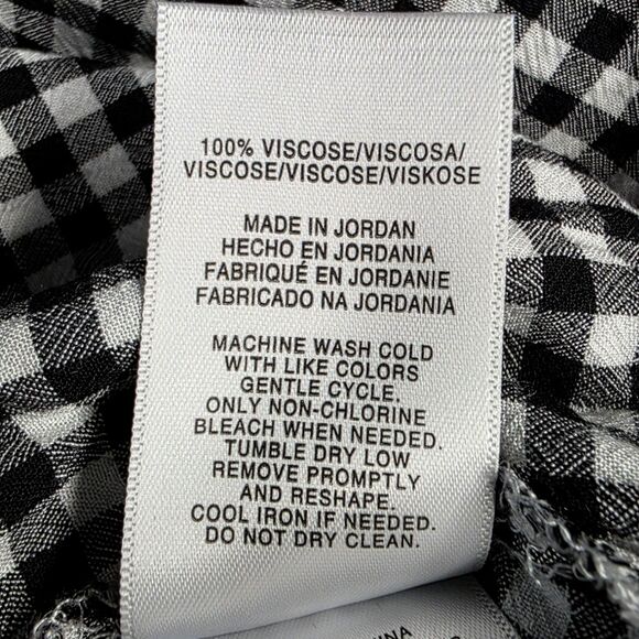 Jones New York Checkered Button Down Tie Top Size Medium - Picture 8 of 8
